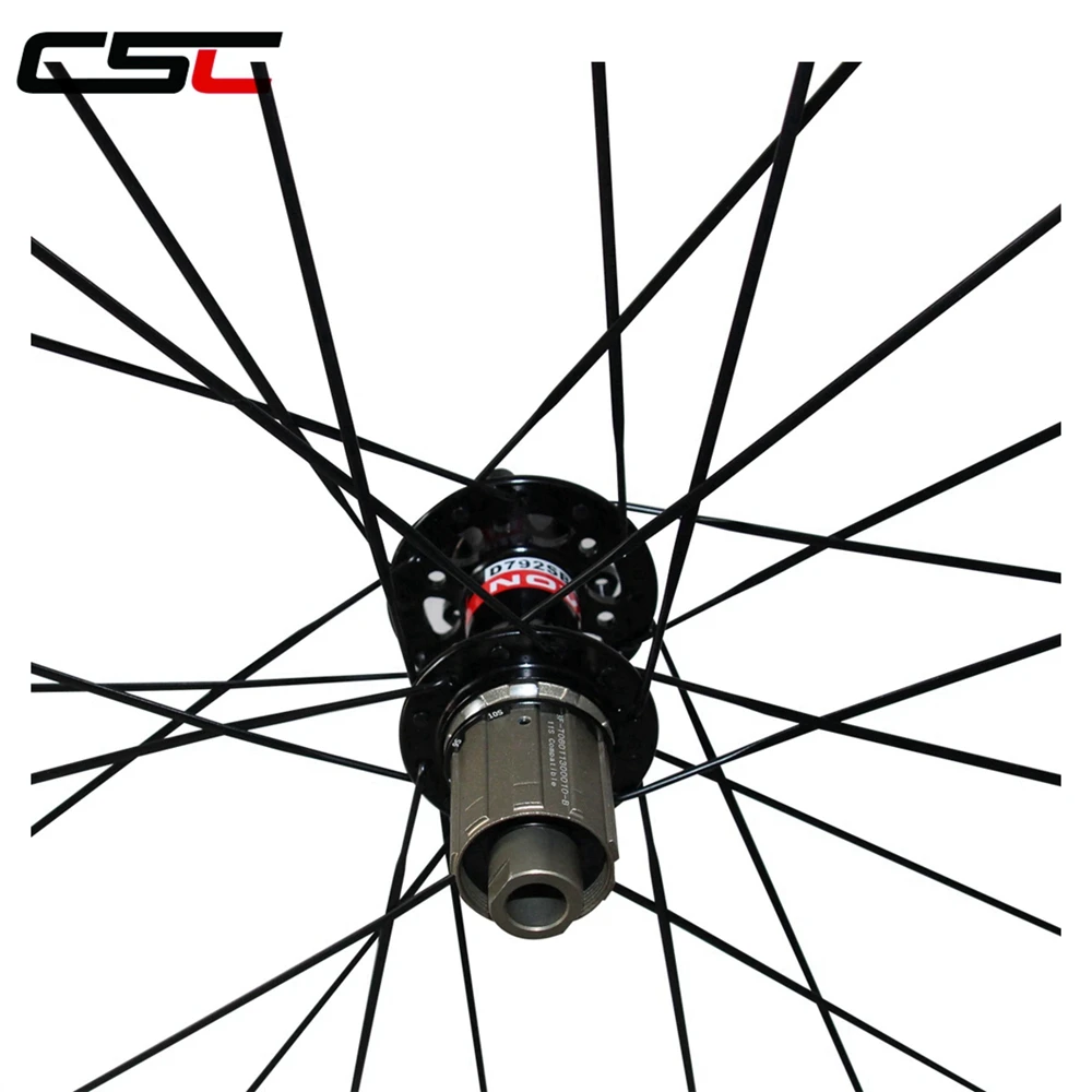 Excellent CSC 700C Novatec Disc Brake hub full carbon fiber 50mm clincher 23mm width cyclocross wheels 24/24 holes 5
