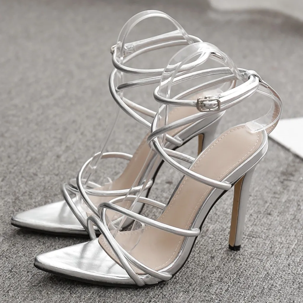 Высокое качество туфли-лодочки шпильки обувь Свадебная вечеринка летняя модная обувь на высоком каблуке пляжные сандалии на завязках обувь для вечеринок