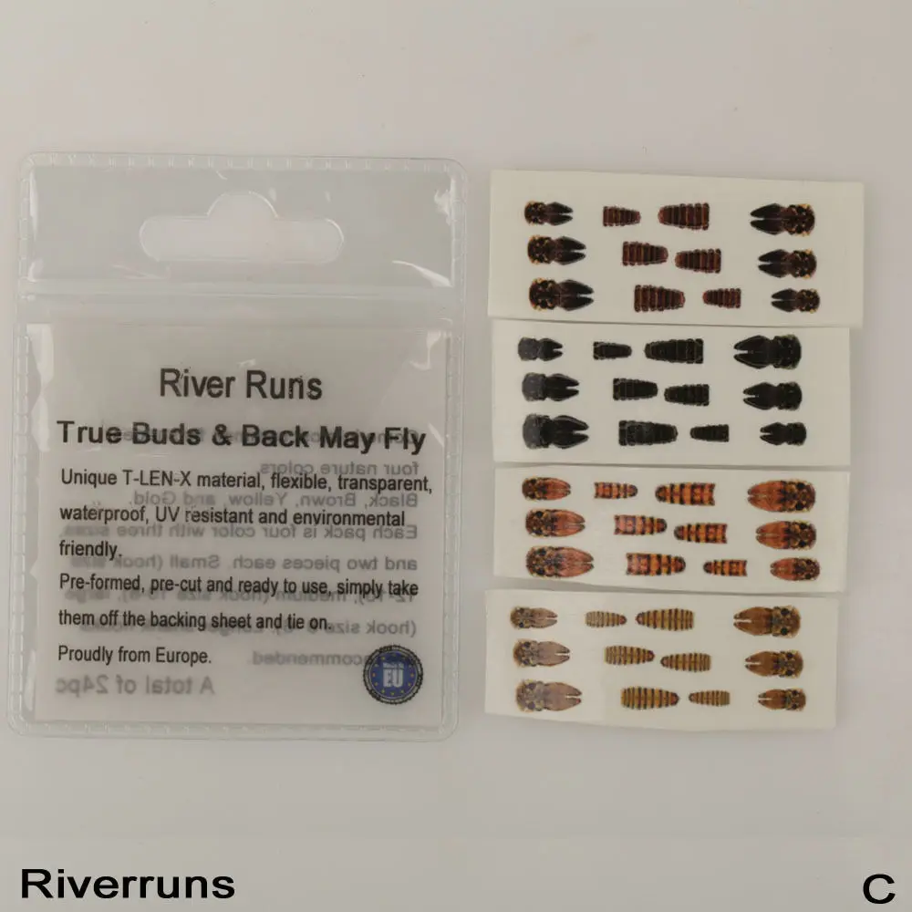

Riverruns Realistic Flies 24pcs/Bag May Nymph Flies Bud Back 4 Color 3 Size Fly