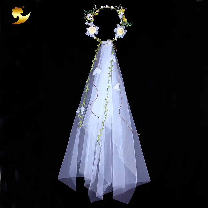 XinYun ткань цветок корона цветок головная повязка свадебный головной убор Свадебные аксессуары цветочный венок на голову Регулируемый Женский ободок для волос - Цвет: 8041