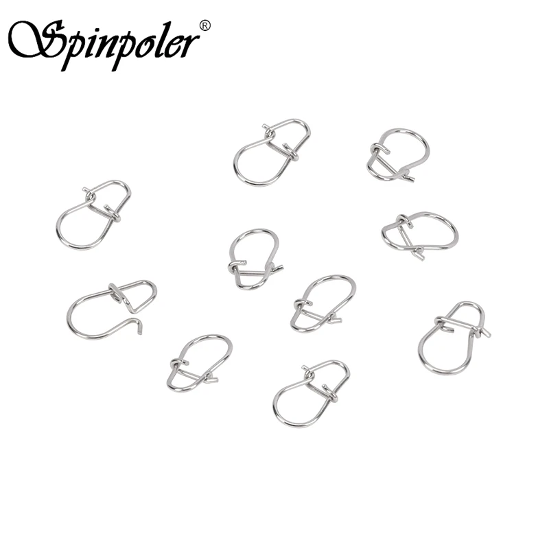 

Spinpoler 10 Pcs High Elastic Strength Fishing Pin Needle Stainless Steel Locking Fixed Hook Baits Interlock Snap