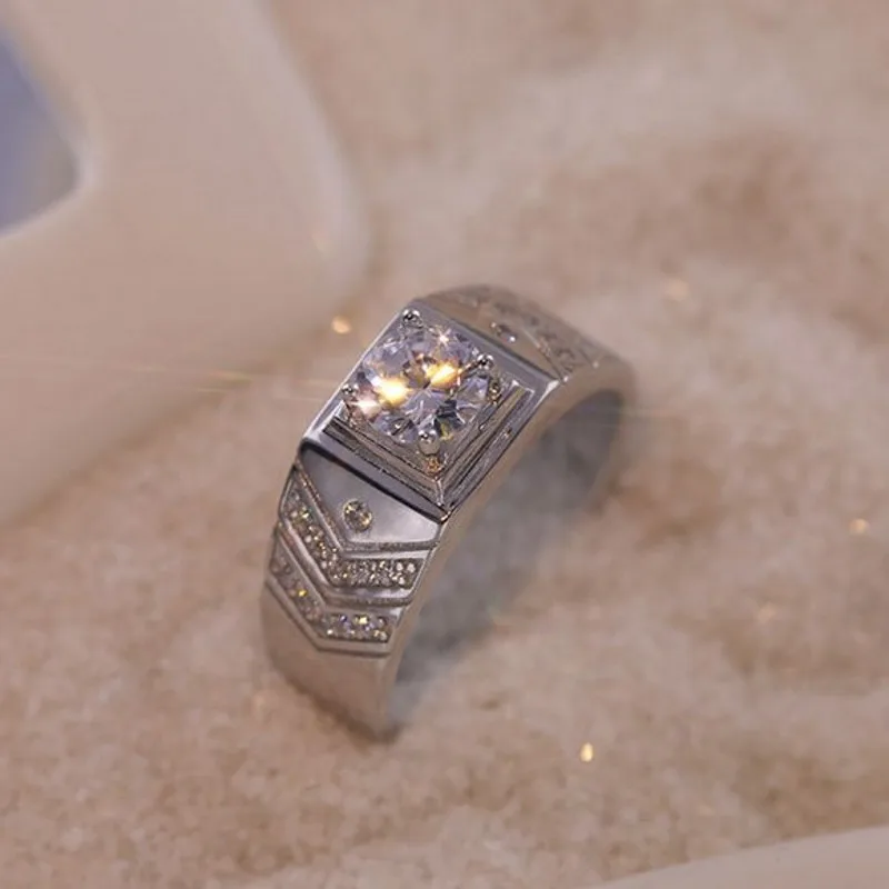 Горячая Распродажа, мужские брендовые дизайнерские ювелирные изделия 2ct 5A циркон камень AAA обручальное кольцо с фианитами кольцо для wo мужчин 925 серебро женское кольцо