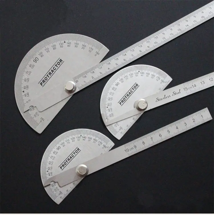 

High quality 200mm stainless steel angle ruler simple protractor angle ruler 180 degree steel angle simple protractor