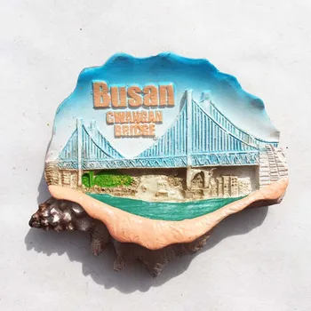

South Korea Busan landmark three-dimensional scenic tourist souvenir magnetic stickers refrigerator stickers