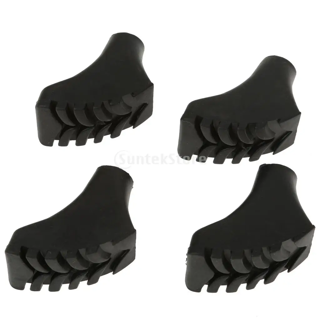 4pcs Anti-slip rubber paw feet tips hammers hiking stick walking trekking cap PT 