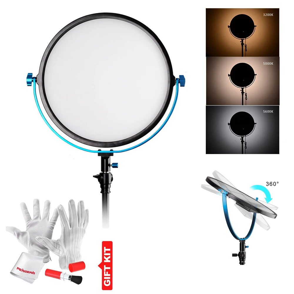 

Pergear 256 Led Video Edge Light 60W Bicolor 3200K~5600K CRI 95+ 360 Degree Adjustable Round Light Baby Photography Soft Light