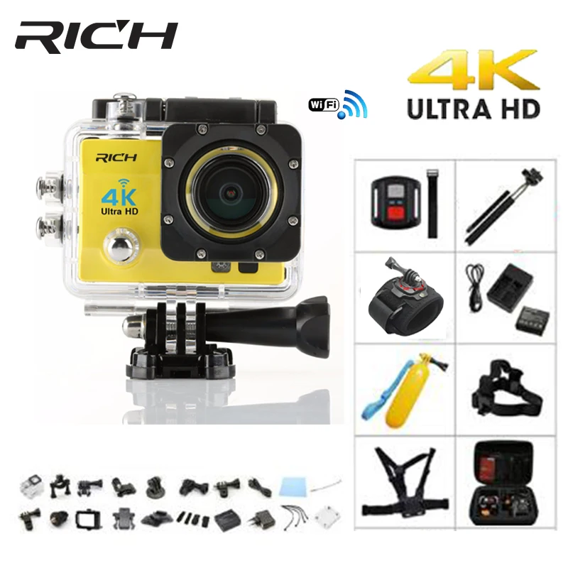 Богатая Q5H pro 4K экшн камера WiFi Ultra HD Full 1080P водонепроницаемая подводная шлем