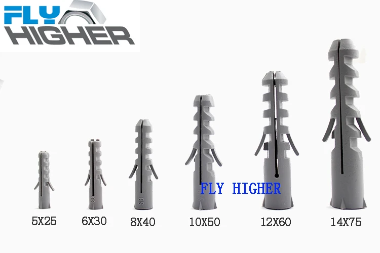 Увеличение 6х30 нейлон штепсельные вилки стены Пластик якорь с винтовым зажимом 100 компл./упак