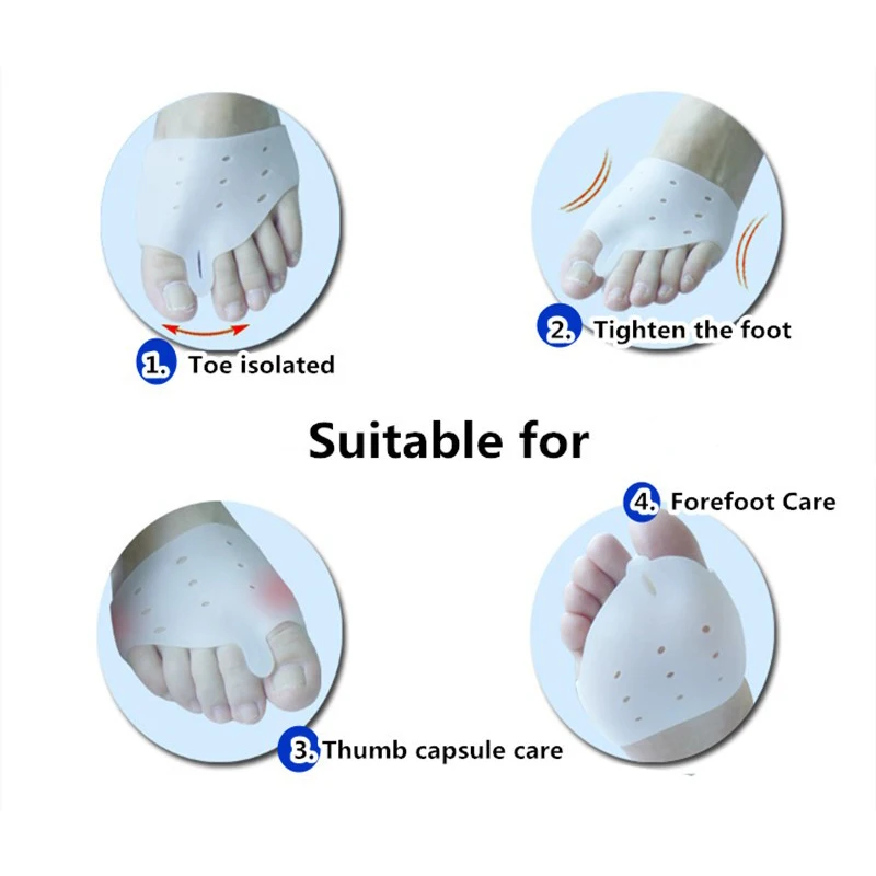 1Pair Hallux Valgus Orthotics Silicone Toes Separator The Big Toe Bunion Corrector Daily Use Foot Care Tool Orthopedic Pad P0051