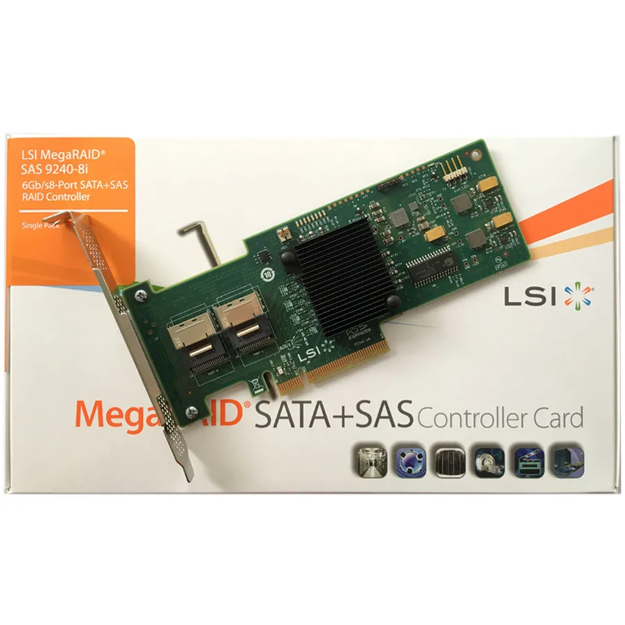 Eastforfuy Avago LSI MegaRAID SAS 9240-8i 8 портов без кэша SFF8087 6 ГБ RAID0.1.5 PCI-E 2,0X8 карта контроллера