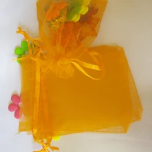 20x30 см 500 шт/партия рождественские сумки из органзы Оранжевая Сумка на шнурке сумка для пищевых продуктов/Ювелирные изделия/Конфеты Подарочная сумка маленькие упаковочные мешочки