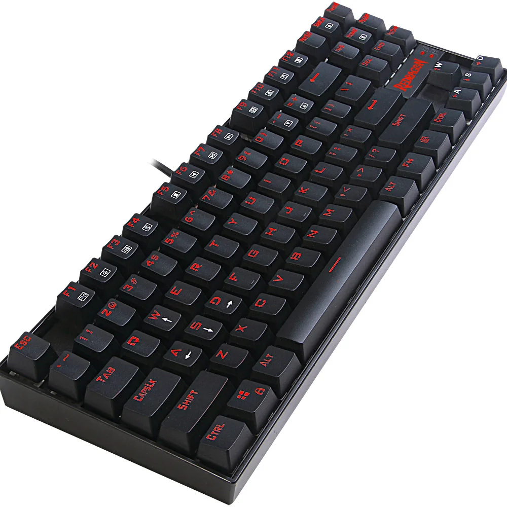 Redragon K552 из сладкого картофеля 87 клавиш Светодиодный подсветка одной Цвет ключей механическая клавиатура игровой клавиатуры для геймера английская раскладка