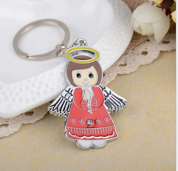 Христианские подарки мультфильм Ангел цепочка для ключей маленький ангел металлический брелок