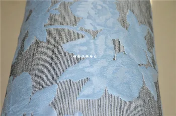

free ship 100% viscose jacquard fabric light blue with floral price for 1 meter