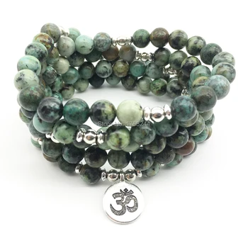 

SN1373 Trendy Design Beaded Bracelets 108 Mala Bracelet For Women Natural African Tuquoise Stone Bracelet Free Shipping