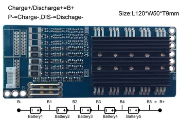 

Protection Circuit 5S 30A BMS PCM PCB Battery Protection Board for 18V LiFePo4 Battery Cell Pack EY1630B054A1-FB5S30A
