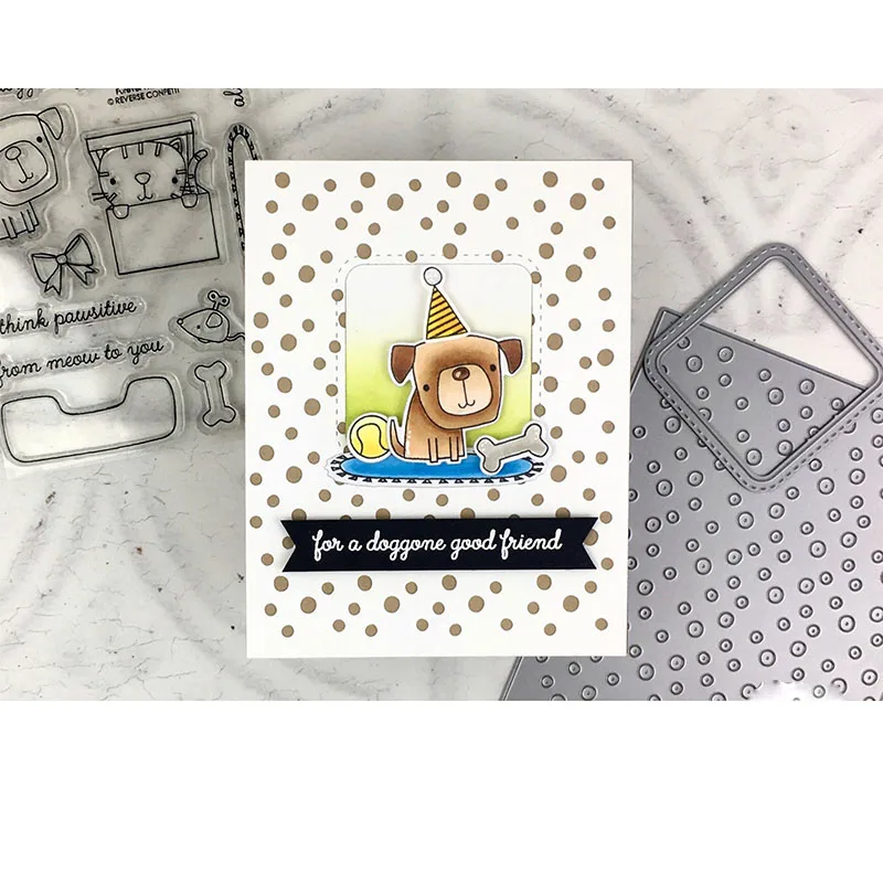 

Tried Dogs Pattern Prints Transparent Clear Silicone Stamp& Dies for DIY scrapbooking/photo album card making