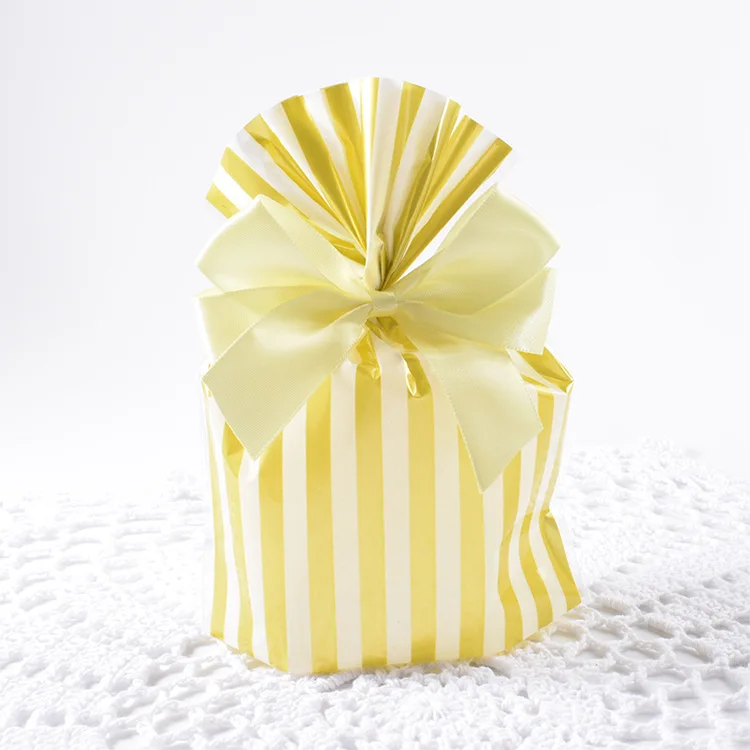 10 шт., золотой мешок для конфет, коробка для конфет, сумка для печенья, Подарочная сумка, для свадьбы, дня рождения, вечеринки, декор для малышей, вечерние принадлежности, подарок для девочек - Цвет: gold stripe