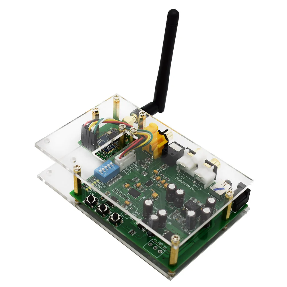 Lusya ES9038Q2M DAC I2S SPIDF CSR8675 aptx hd LDAC Bluetooth 5 0 Модуль декодер плата в случае с антенной