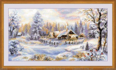 

Top Quality Lovely Hot Sell Counted Cross Stitch Kit Winter's Evening Snow Landscapes riolis 1427