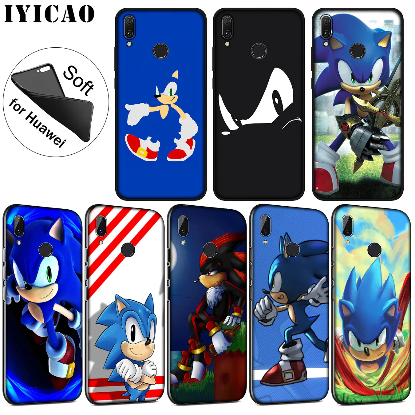 IYICAO Sonic the Hedgehog Soft Silicone Phone Case for Huawei P30 P20 Pro P10 P9 P8 Lite Mini 2017 2016 P smart Z 2019 Cover |