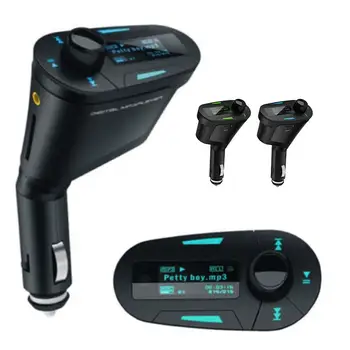 

Wireless FM Transmitter LCD MP3 Player Radio Transmitter For Car 360 Degree Rotation USB Port Multifunction Support FM Channels