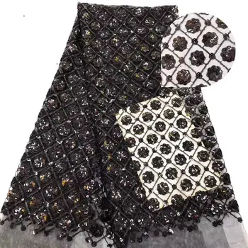 

wholesale price French Nigerian sequins net lace,African tulle mesh sequence lace fabric for dress 5yards/lot FC6-22