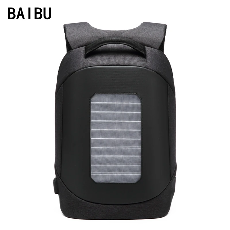 

NEW Designer Men Backpack Solar Powered Usb Charging Anti-Theft 15.6'' Laptop Backpack Waterproof Multi-purpose school bag