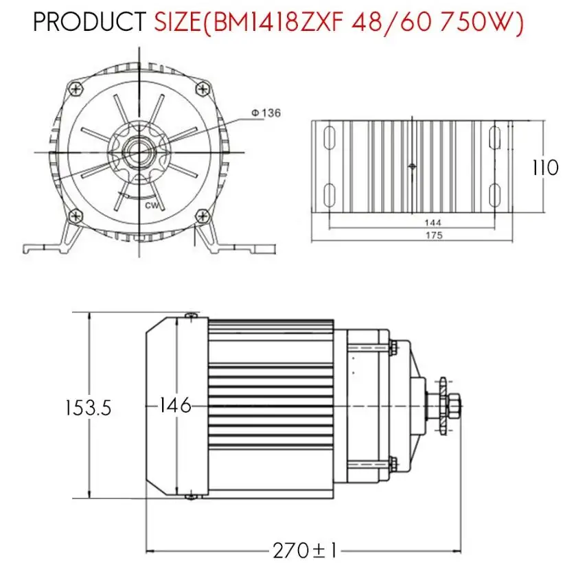 Bicicleta Electrica 750 Вт 48В 60В DC бесщеточный Электрический велосипед E-мотор BM1418ZXF 2800 об/мин 2.56N.m Скорость мотор для электрического трицикла