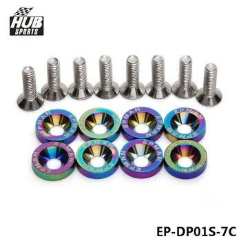 Hubsports - Neo Chrome Type M6 x 20MM Bolt Screw License Fender Washer Engine Bay Kit 8PC EP-DP01S-7C