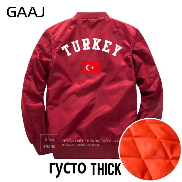 Buy GAAJ Print Turkey Flag Jackets Men Waterproof 6XL