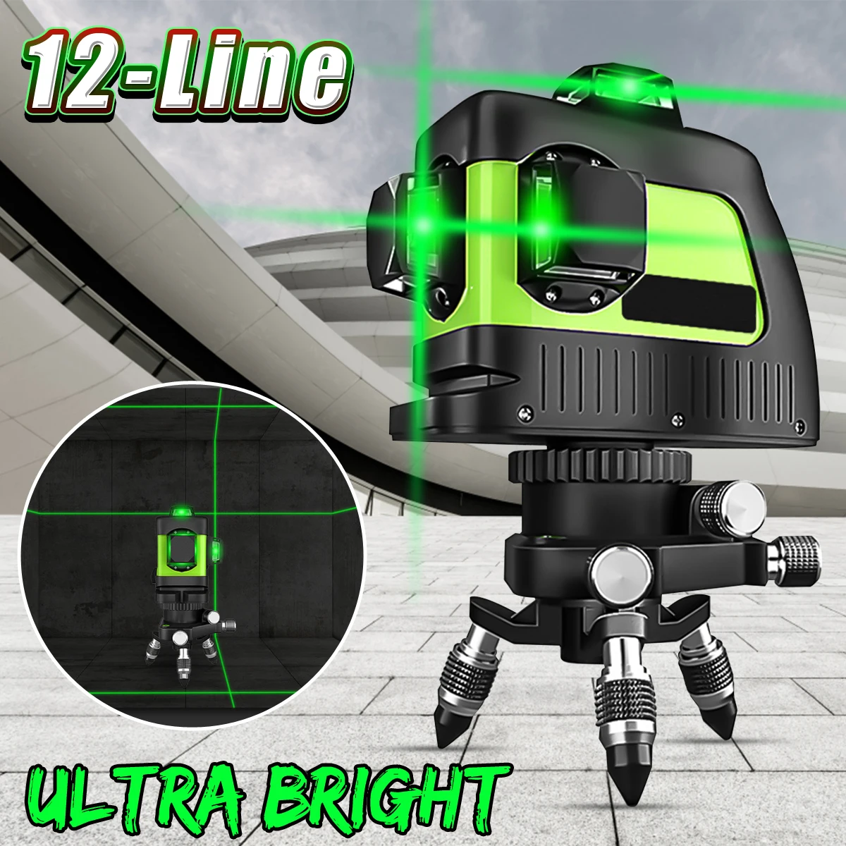 4/8/12 Line Rotary 3D Cross 360 Self Leveling Laser Level Vertical Horizontal Tripod Green Laser Beam Line Level Tools For Decor 4/8/12 Line Rotary 3D Cross 360 Self Leveling Laser Level Vertical Horizontal Tripod Green Laser Beam Line Level Tools For Decor