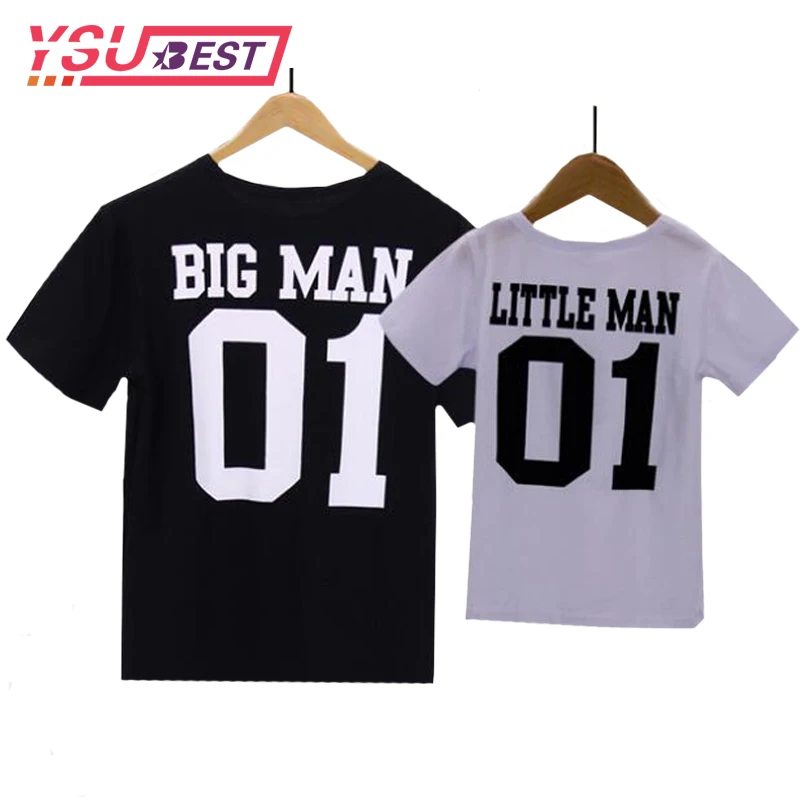 

Summer Family Look Shirt Big Little Man Family Matching Clothes Fashion Baby T Shirts Cotton Men Tops Tee Father And Son Clothes