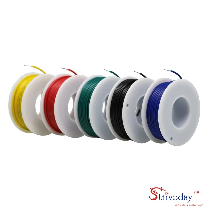  UL 1007 22AWG 40m/box Cable line PCB Wire Tinned copper 5 color Mix Solid Wires Kit Electrical Wire