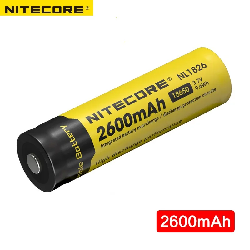 Nitecore NL1826 2600mAh 18650 3,7 V литий-ионная аккумуляторная батарея(NL186