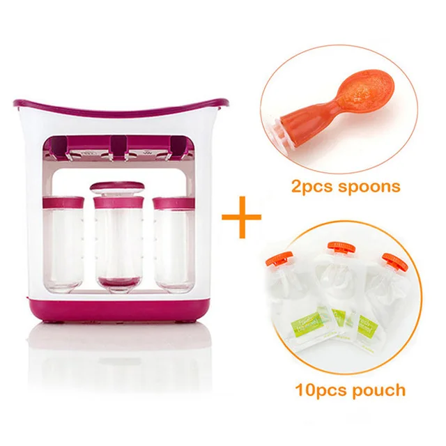 10pouch 2spoons Производитель детского питания делает органическую еду для новорожденных, свежие фрукты, емкости для сока, хранение для кормления детей, изоляционные сумки для детей - Цвет: 10pouch 2spoons