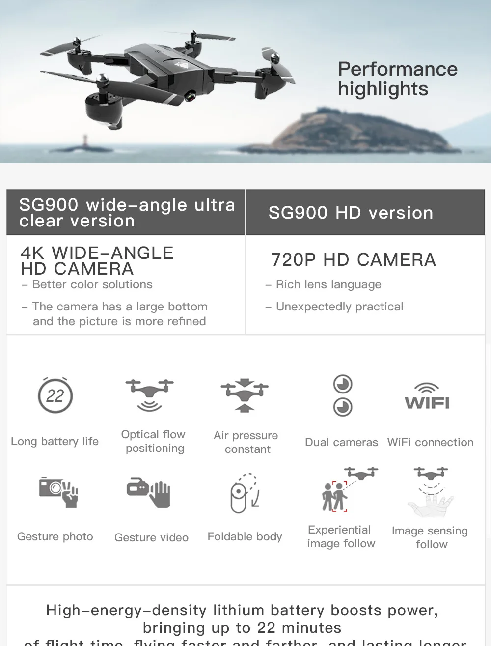 SG900 Радиоуправляемый Дрон с HD 720 P/4 K двойной камерой wifi fpv 21 минут долгий полёт следуют за мной Профессиональный Квадрокоптер Профессиональный Дрон складной воздушный дроны оптический поток вертолет игрушки