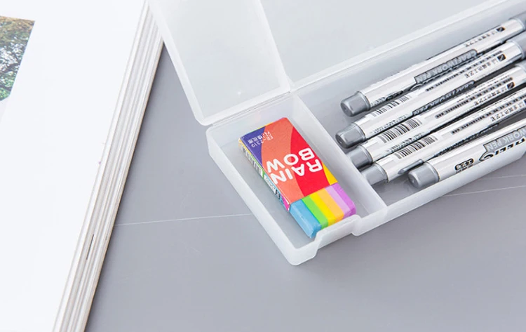 Простой Прозрачный чехол-карандаш матовая пластиковая коробка для ручки коробка для хранения школьные офисные принадлежности Канцтовары высокое качество