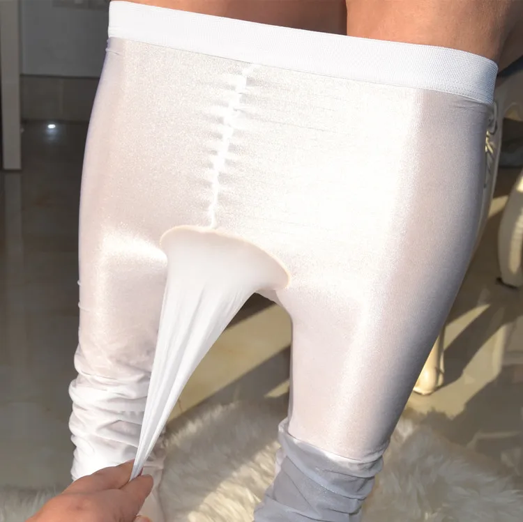 Men Underwear Men's 100D oil bright jj sleeves Shebin performance oil light reflective stockings flash dance men's pantyhose
