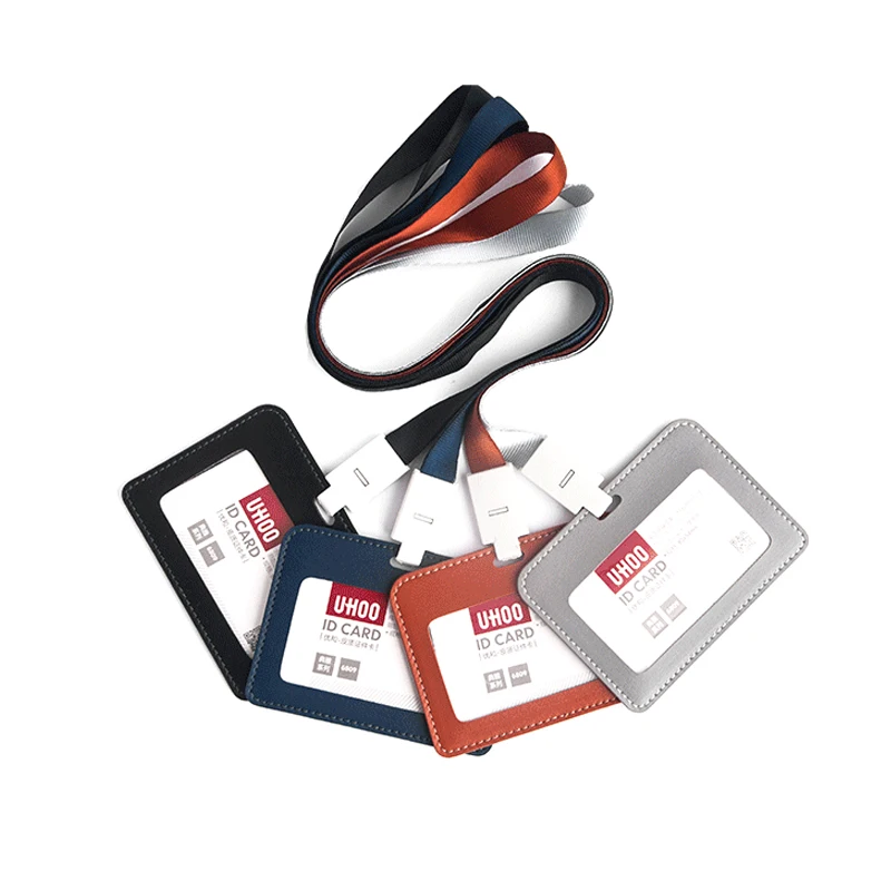 Soft Pu Leather Badge Id Card Holder Name Tag Case Transparent Double soft-pu-leather-badge-id-card-holder-name-tag-case-transparent-double