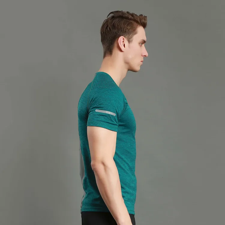 

A18402 Workout fitness men long sleeve t shirt men thermal muscle bodybuilding wear compression Elastic Slim exercise clothing