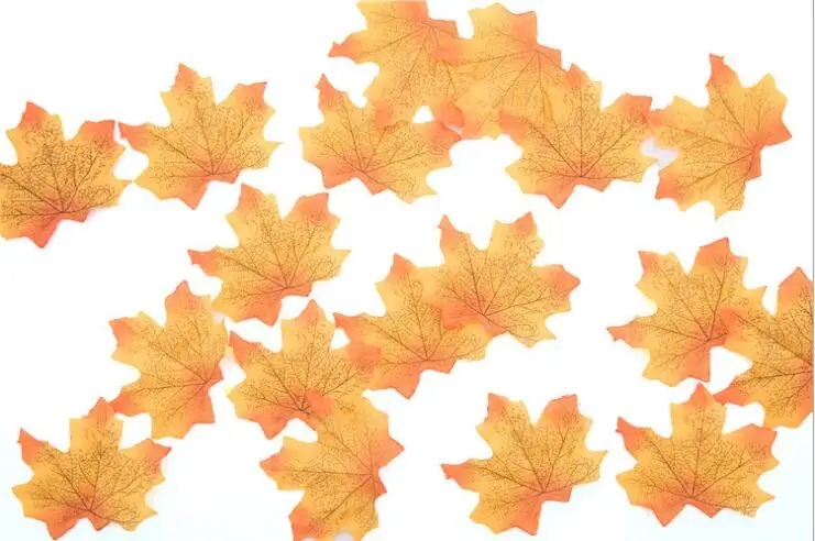 100 шт, искусственные кленовые листья, наклейки на стену для дома, свадебные украшения, сделай сам, скрапбукинг, Осенний фон, декоративные листья - Цвет: NO.4