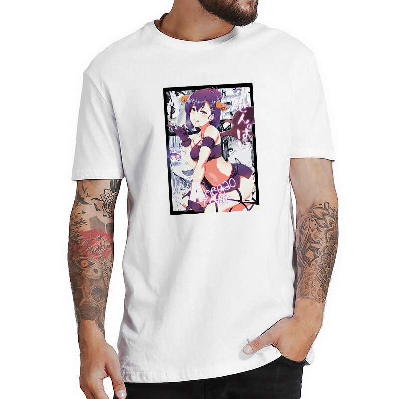 

Otaku Ahegao Fashion Japan Style Cotton Casual Short Sleeves Hentai Sexy Girl Pleasure Faces Retro T Shirt Male Tops Cool Tee