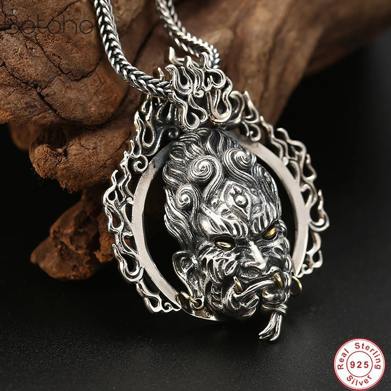 

2019 Hiphop Buddha Immobile king Pendant 100% 925 Sterling Silver Men Women Wedding Necklace Pendant Jewelry sieraden maken new