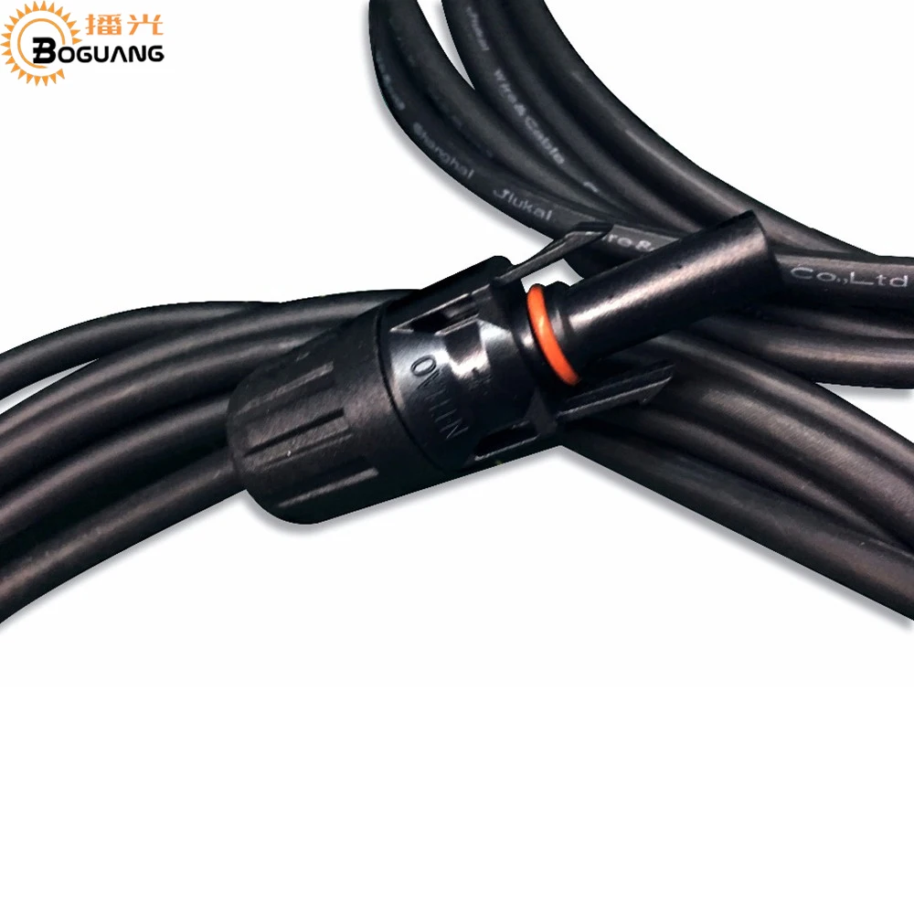 BOGUANG 1 пара 3 м 10ft 14AWG панели солнечных батарей PV кабель провод мужской и женский MC4 разъемы черный удлинитель провода