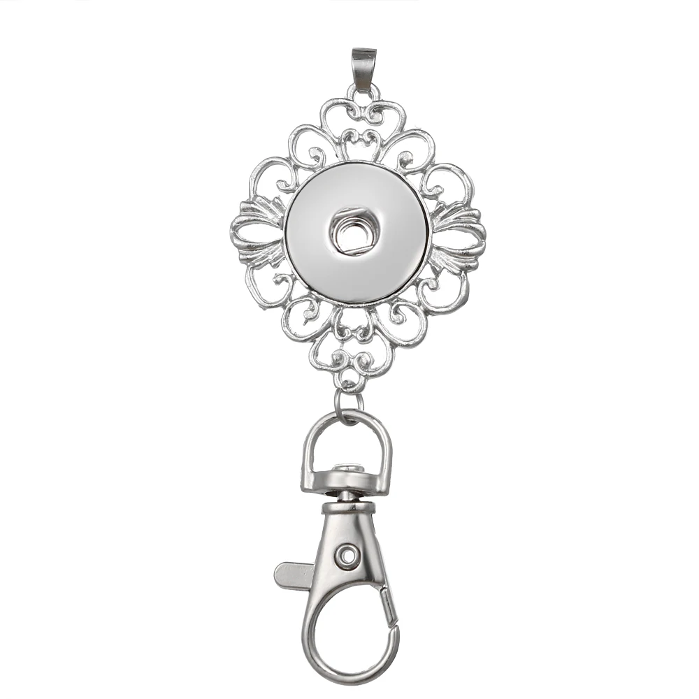 The Bloomer wholesale Ginger button metal key chain snaps necklace fit
