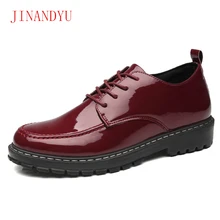 Dress Shoes For Men Classic Platform Italian Leather Shoes Men Casual Patent Leather Lace Up Formal Wedding Dress Oxfords 2019 opp 2017 men s leather dress shoes patent leather with buckle casual dress shoes low heel zapatos hombres oxfords for men