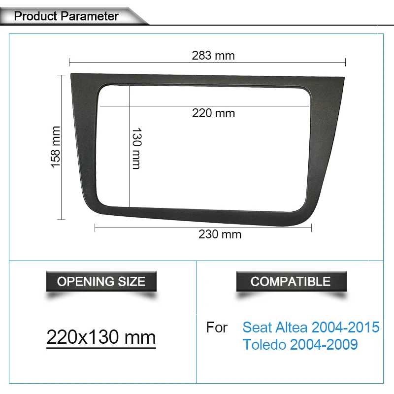 Двойной Din Автомобильный Радио фасции для сиденья Altea 2004+ Толедо 2004-2009 стерео панель тире Монтажная Установка отделка комплект рамка