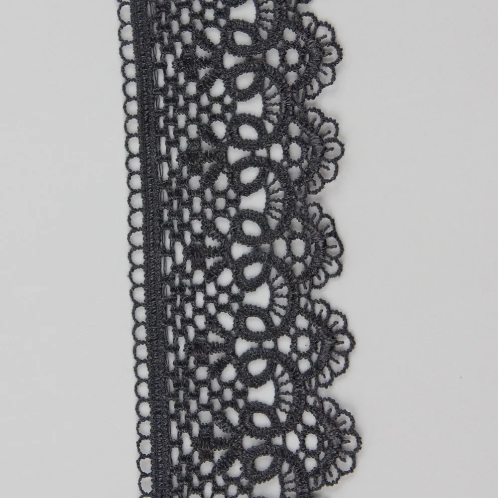 3 ярда 5,6 см Черная аппликация с кружевной отделкой шнур кружевная ткань Швейные аксессуары Высокое качество