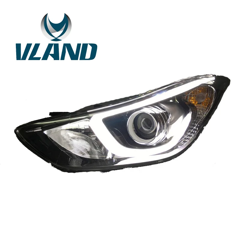 

VLAND Factory For Car Head Lamp For Elantra Headlight 2012 2014 2015 Elantra LED Headlight H7 Xenon With Day Light And Signal